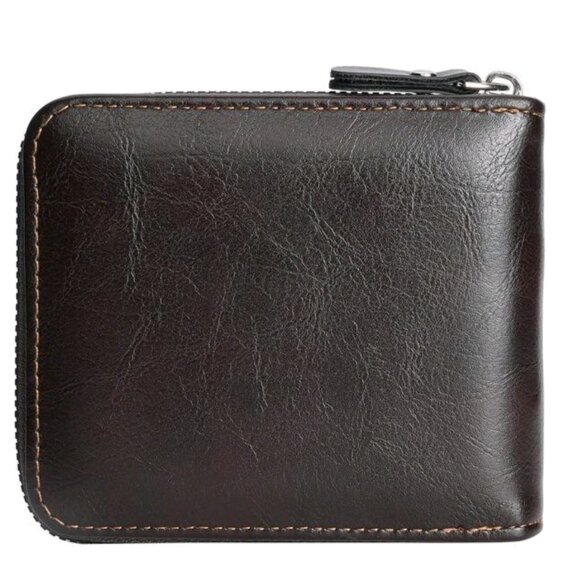 New Men's Zip Wallet ( Coffee Brown) - Picture 2 of 3